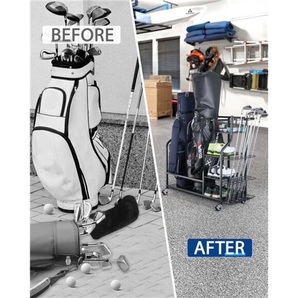 Golf Storage Garage Organizer, Golf Bag Storage Stand Other Golfing Equipment - Picture 5 of 7